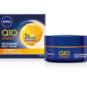 کرم ضد چروک شب NIVEA نیوا Q10 Energy حاوی ویتامین C و E حجم 50 میل